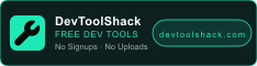 DevToolShack — Free Dev Tools